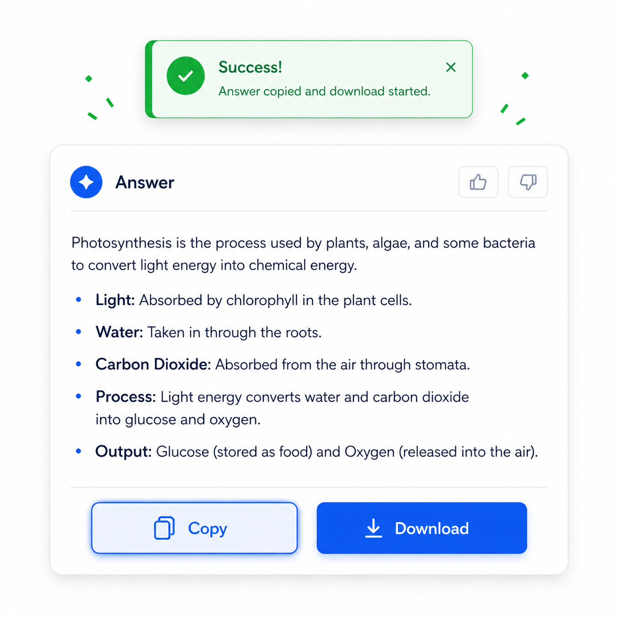 Copy and download output
