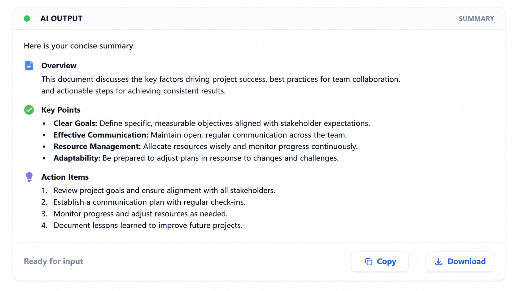 Get summary