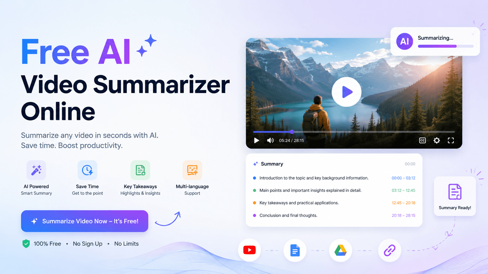 AI Video Summarizer Online Free